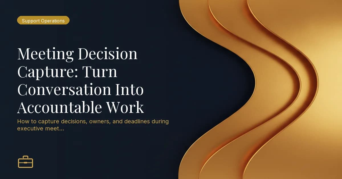 Meeting Decision Capture: Turn Conversation Into Accountable Work