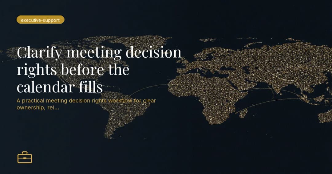 Clarify meeting decision rights before the calendar fills