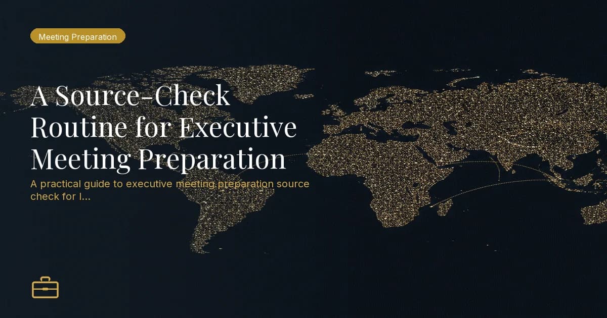 A Source-Check Routine for Executive Meeting Preparation