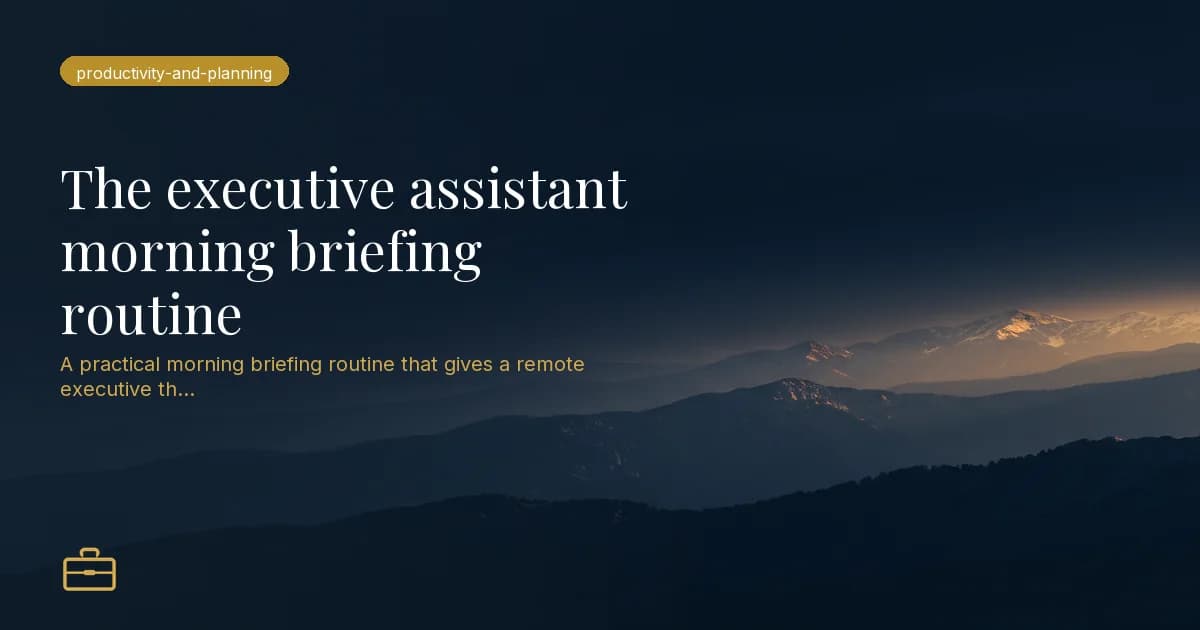 The executive assistant morning briefing routine
