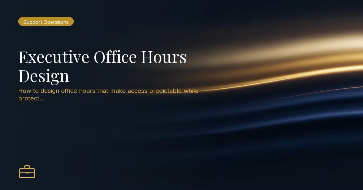 Executive Office Hours Design