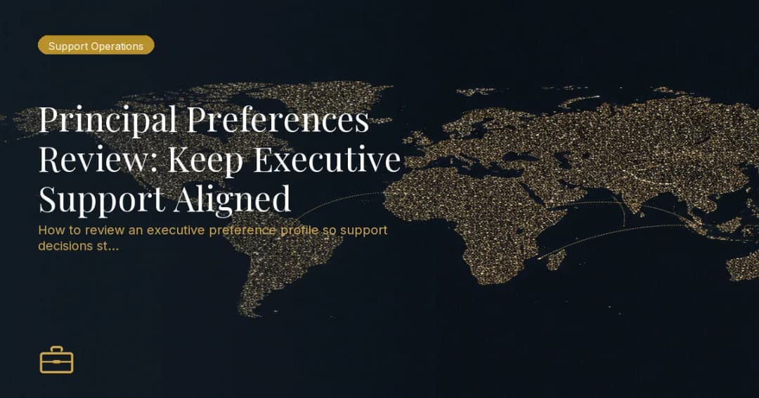 Principal Preferences Review: Keep Executive Support Aligned