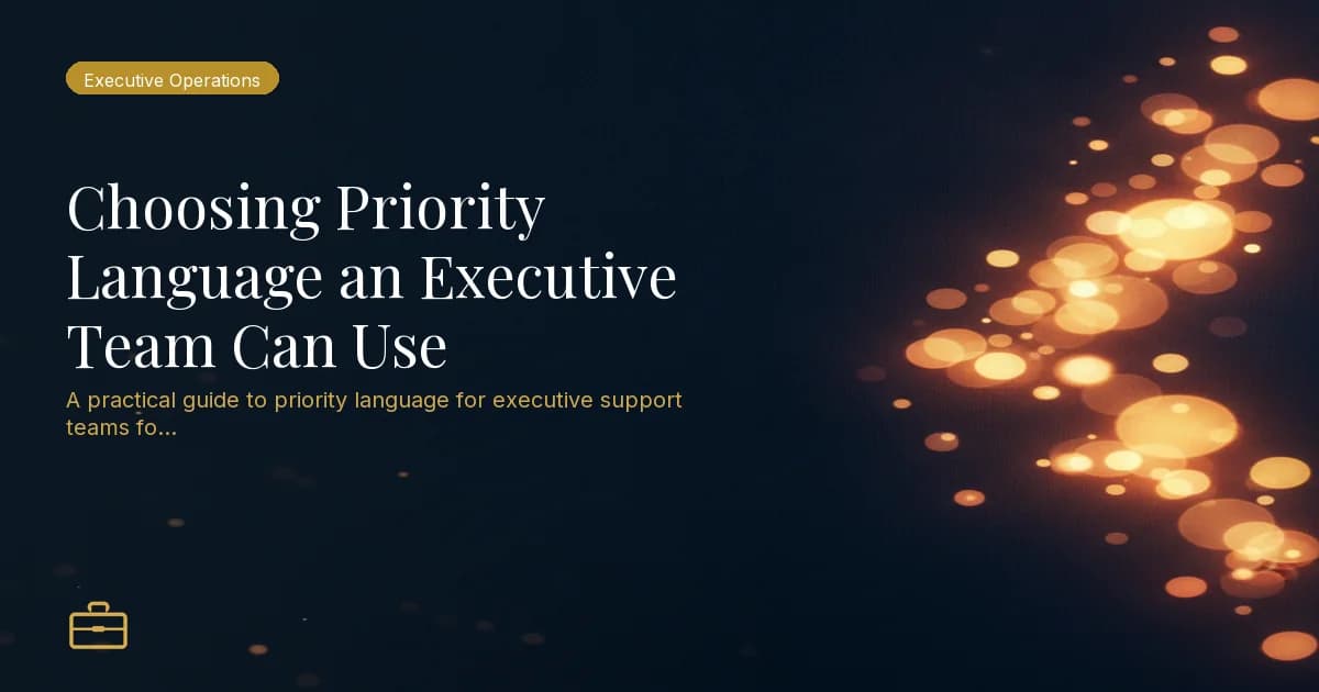 Choosing Priority Language an Executive Team Can Use