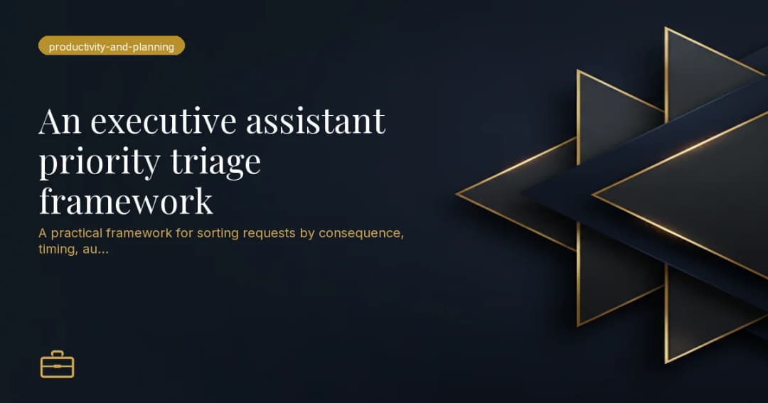 An executive assistant priority triage framework
