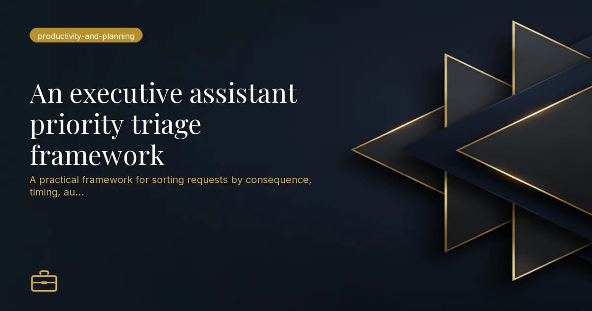 An executive assistant priority triage framework