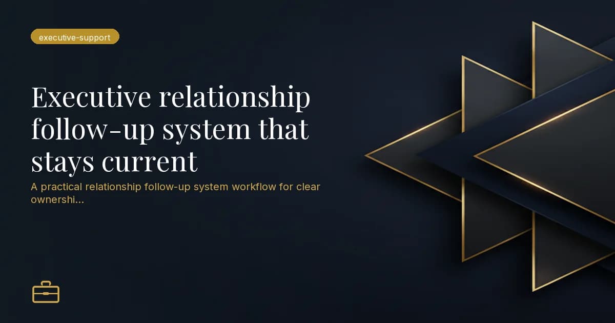 Executive relationship follow-up system that stays current