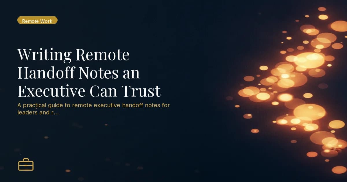 Writing Remote Handoff Notes an Executive Can Trust