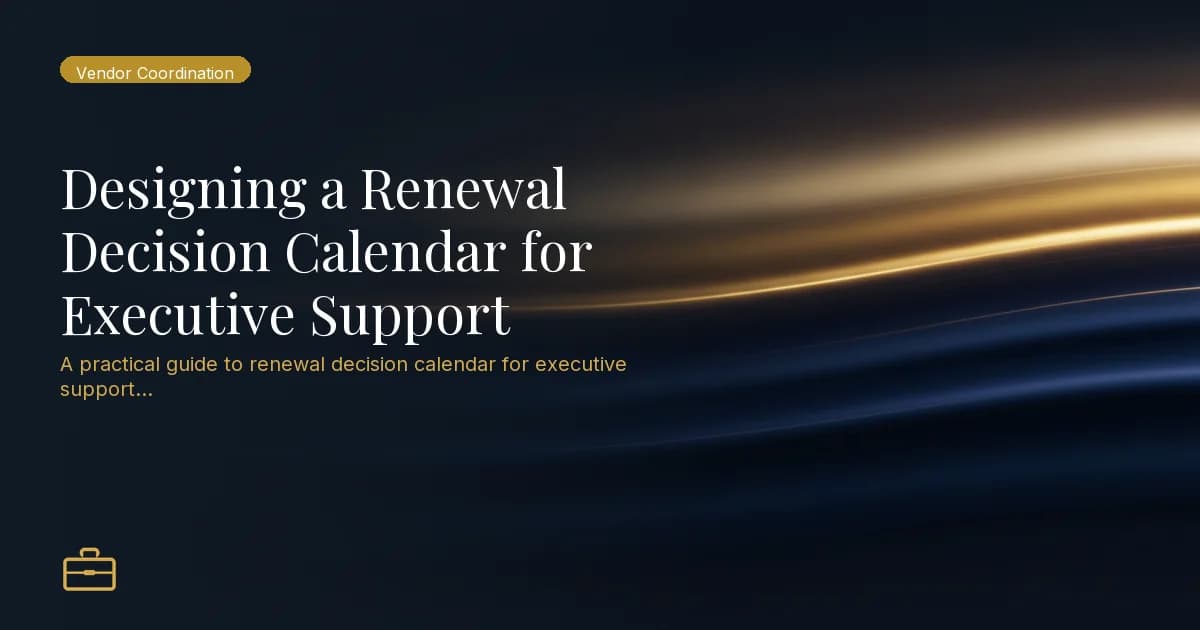 Designing a Renewal Decision Calendar for Executive Support