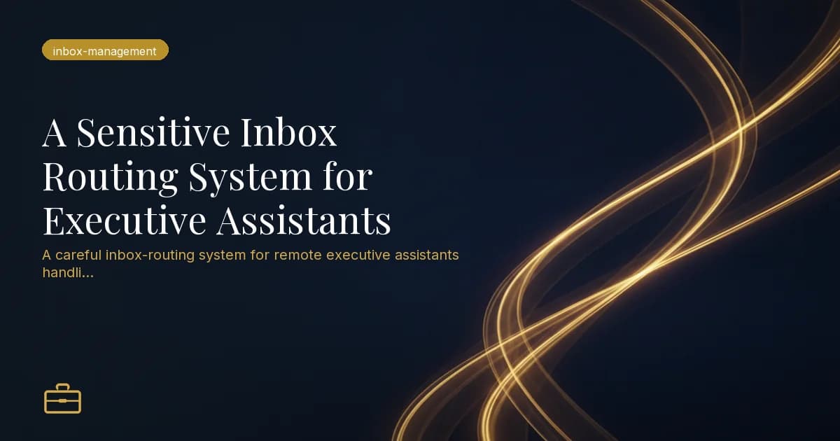 A Sensitive Inbox Routing System for Executive Assistants