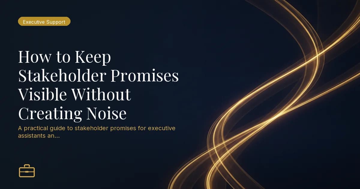 How to Keep Stakeholder Promises Visible Without Creating Noise