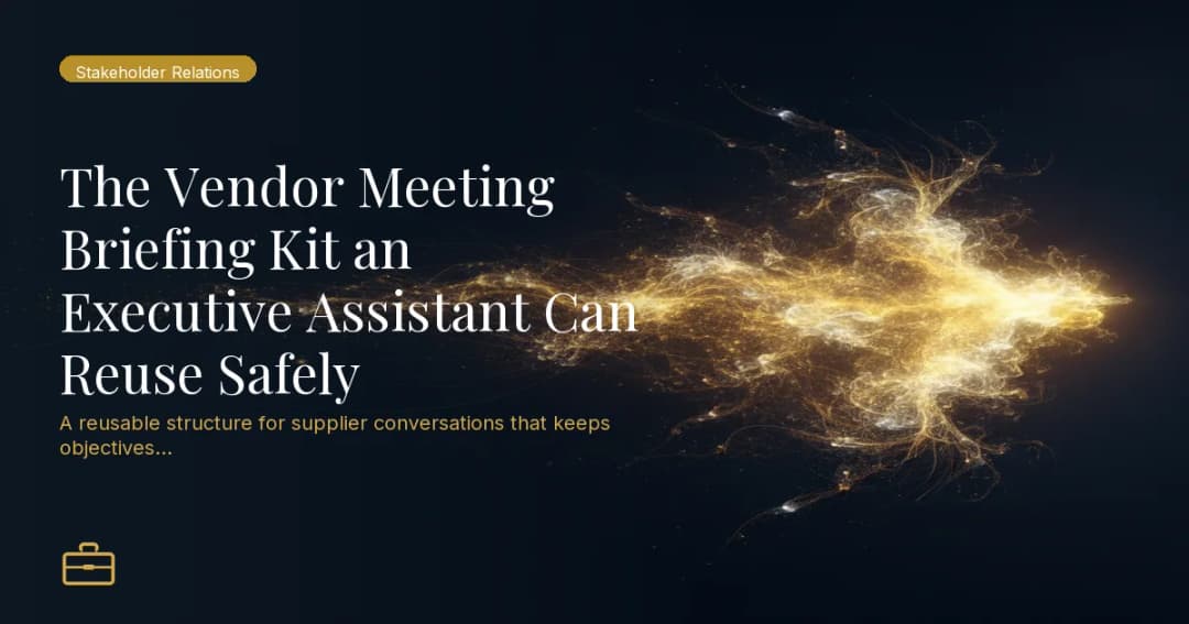 The Vendor Meeting Briefing Kit an Executive Assistant Can Reuse Safely