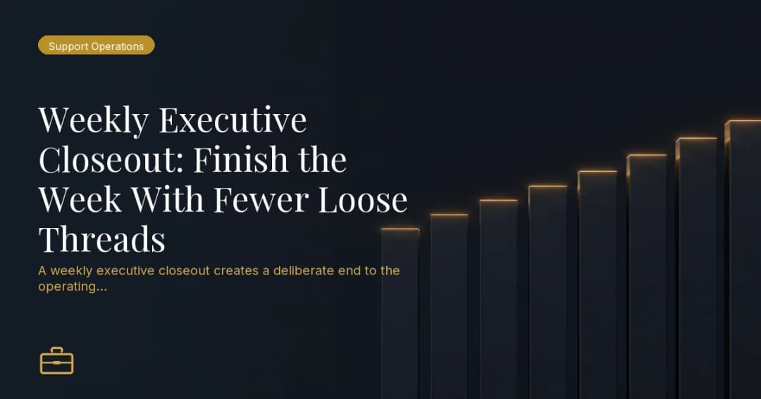 Weekly Executive Closeout: Finish the Week With Fewer Loose Threads