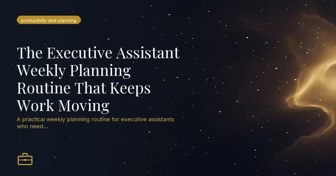 The Executive Assistant Weekly Planning Routine That Keeps Work Moving