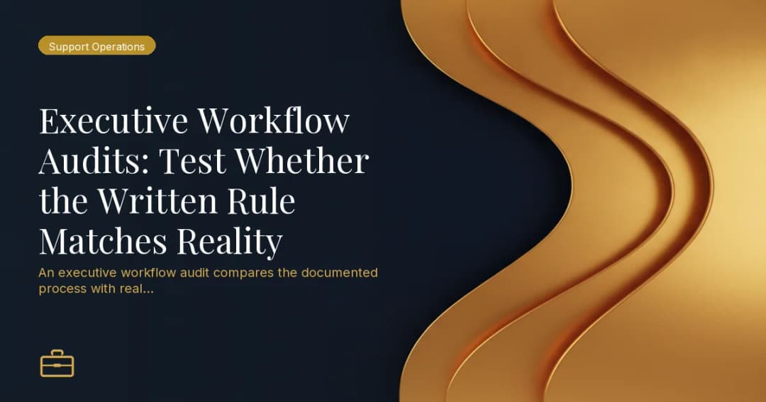 Executive Workflow Audits: Test Whether the Written Rule Matches Reality