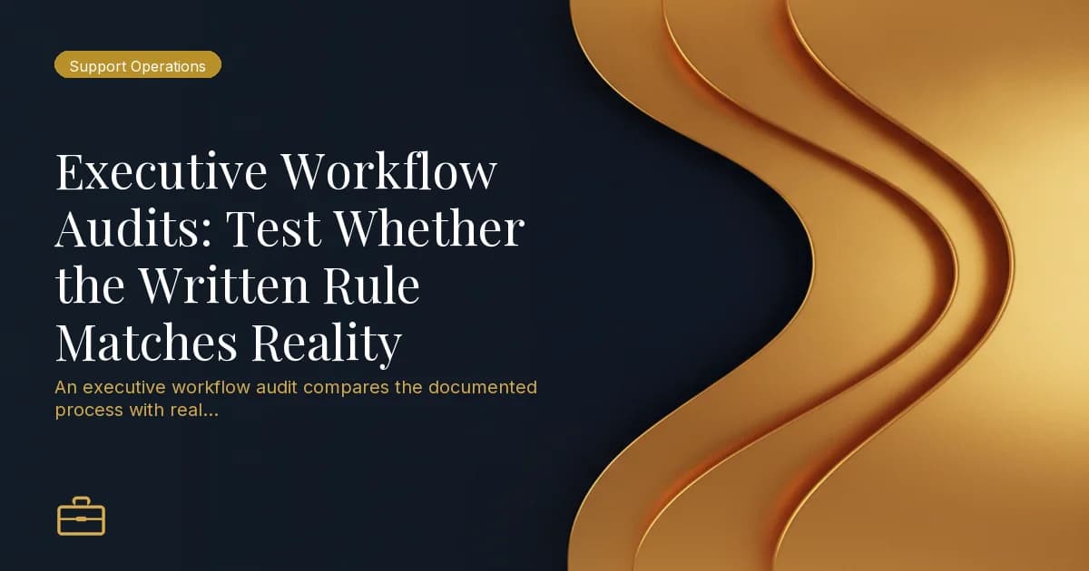 Executive Workflow Audits: Test Whether the Written Rule Matches Reality