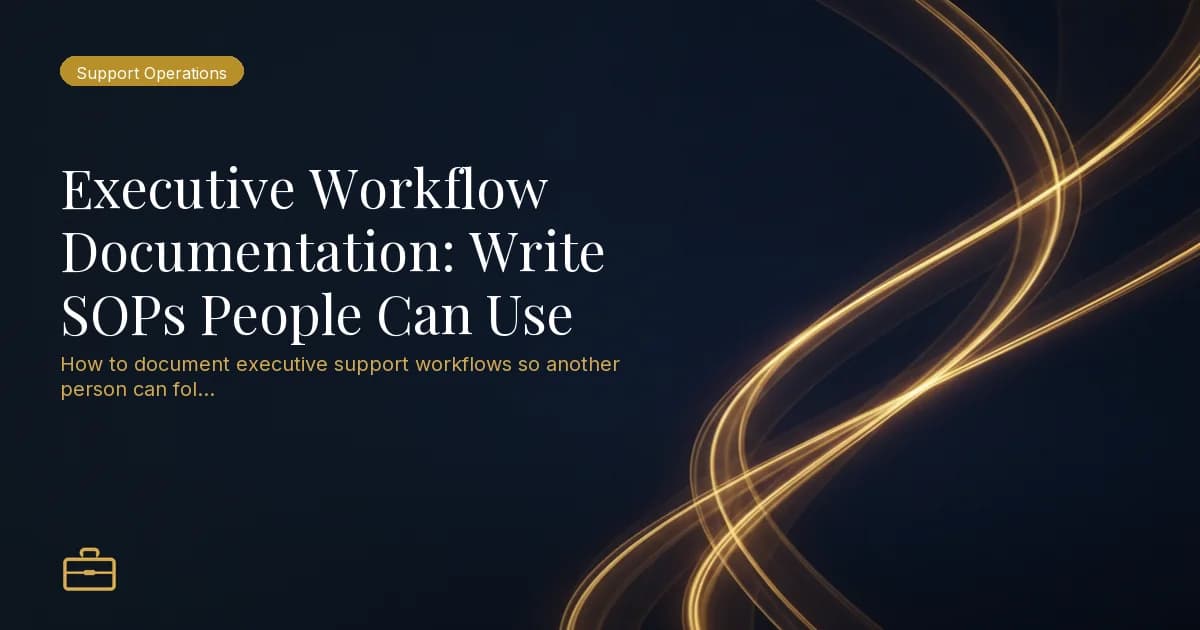 Executive Workflow Documentation: Write SOPs People Can Use