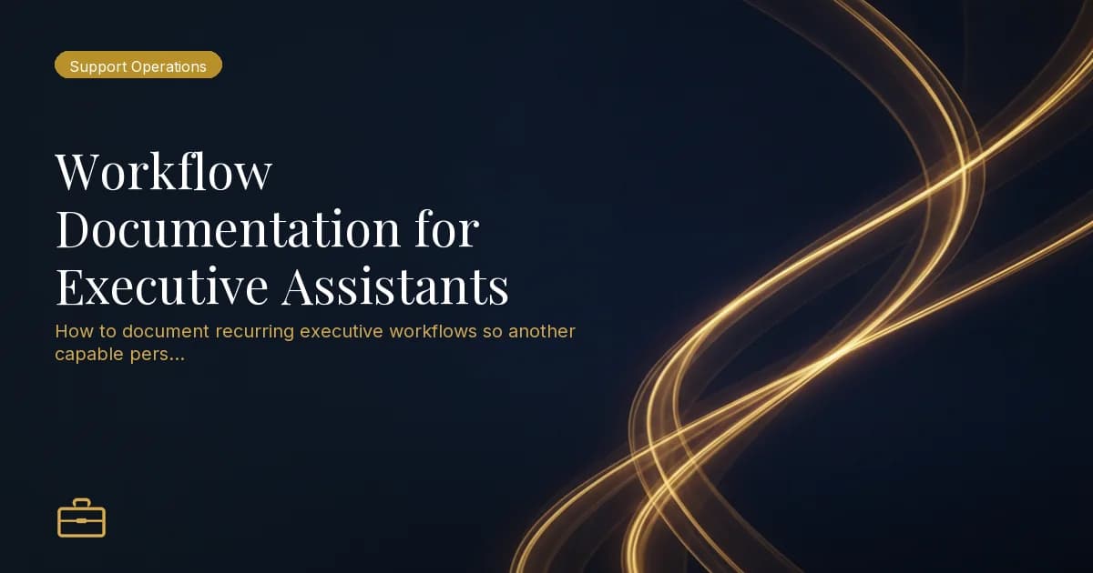 Workflow Documentation for Executive Assistants