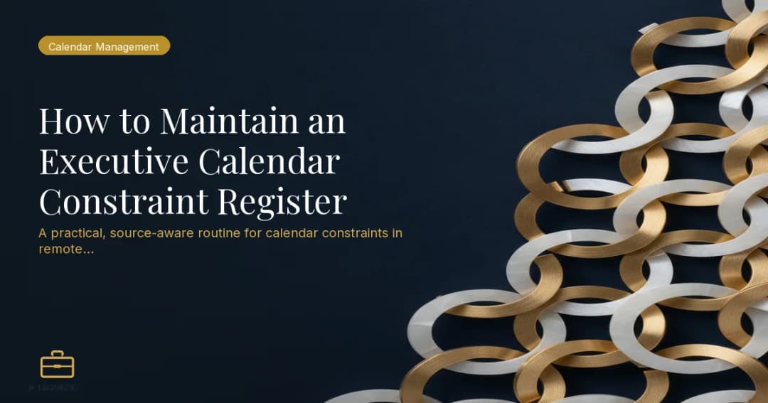 How to Maintain an Executive Calendar Constraint Register