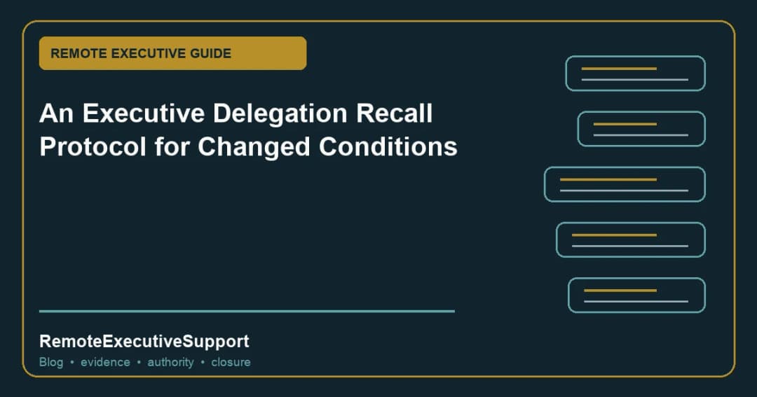 An Executive Delegation Recall Protocol for Changed Conditions