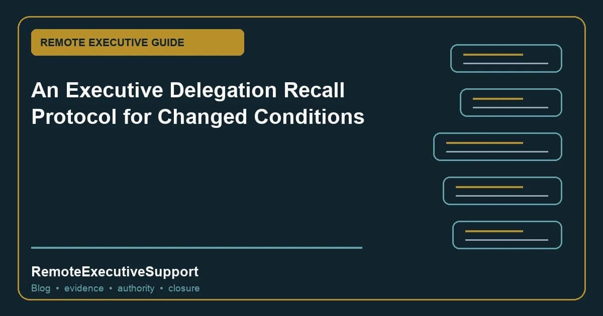 An Executive Delegation Recall Protocol for Changed Conditions