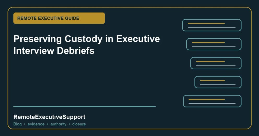 Preserving Custody in Executive Interview Debriefs