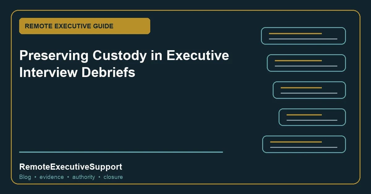 Preserving Custody in Executive Interview Debriefs