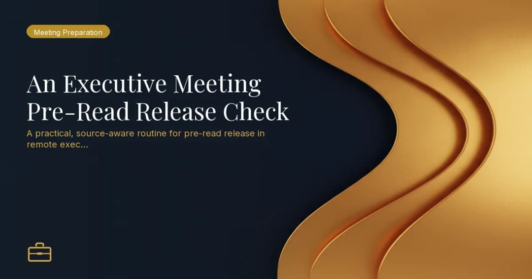 An Executive Meeting Pre-Read Release Check
