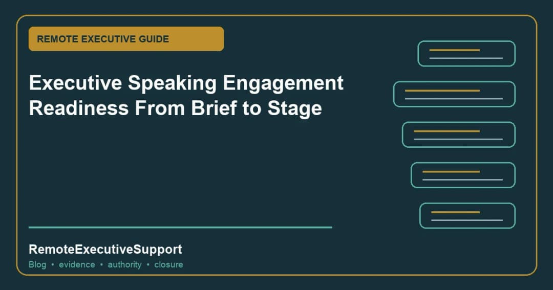 Executive Speaking Engagement Readiness From Brief to Stage
