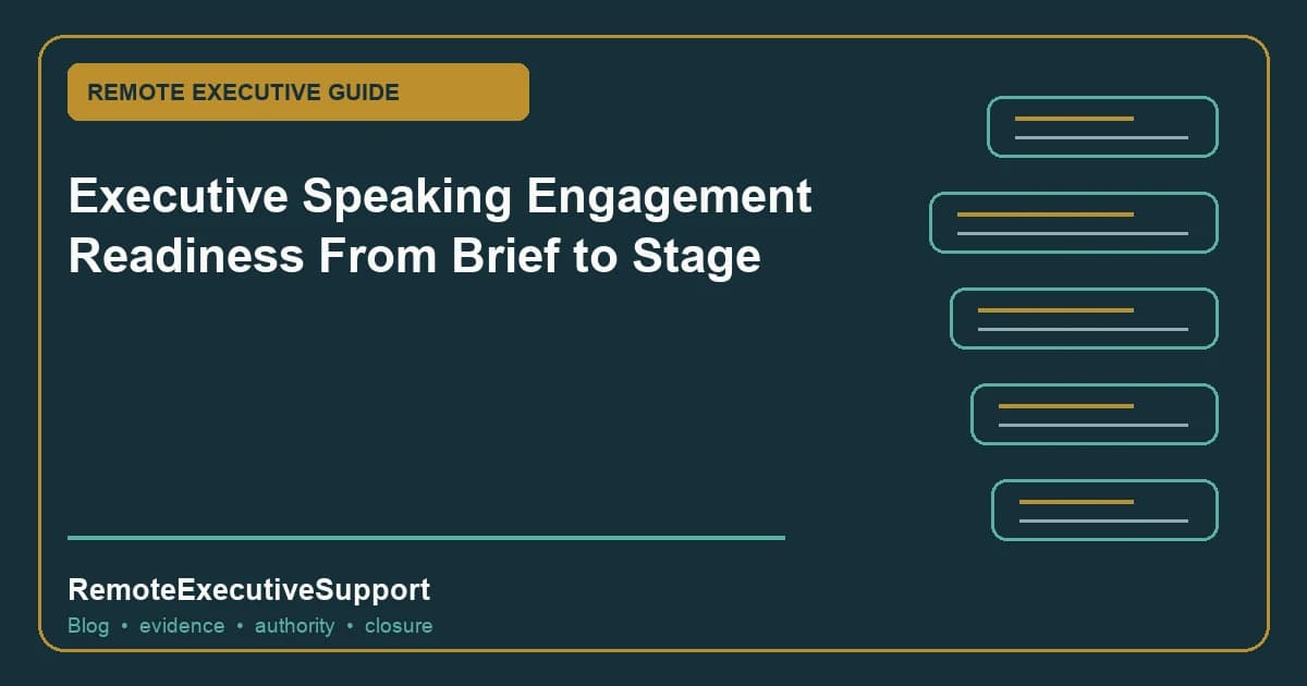 Executive Speaking Engagement Readiness From Brief to Stage