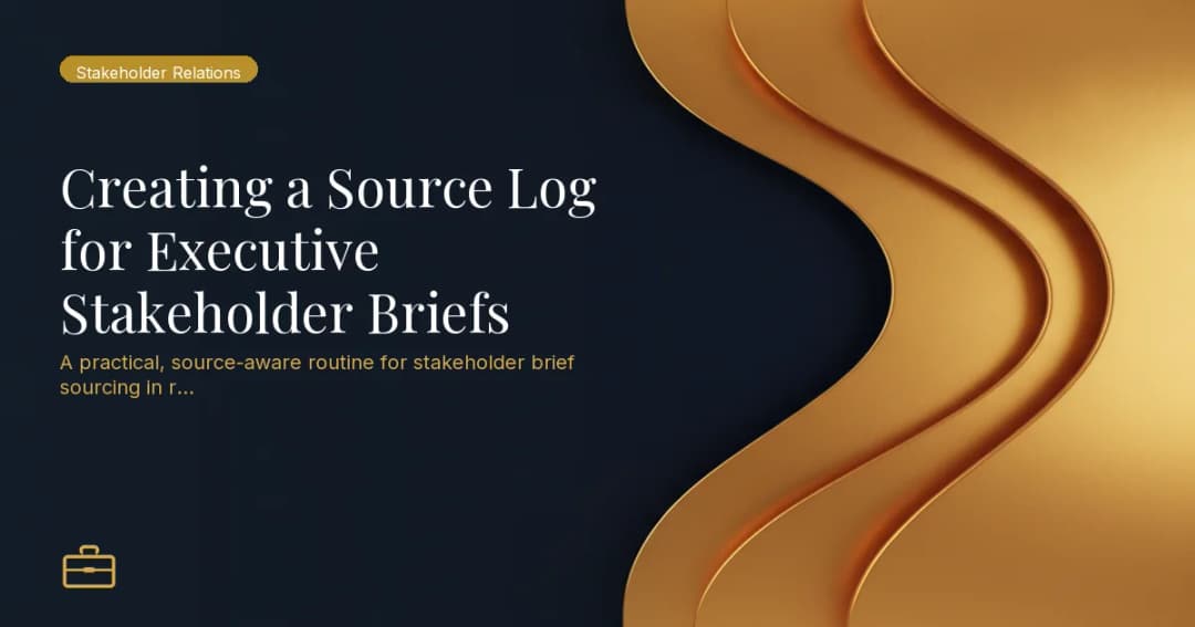 Creating a Source Log for Executive Stakeholder Briefs