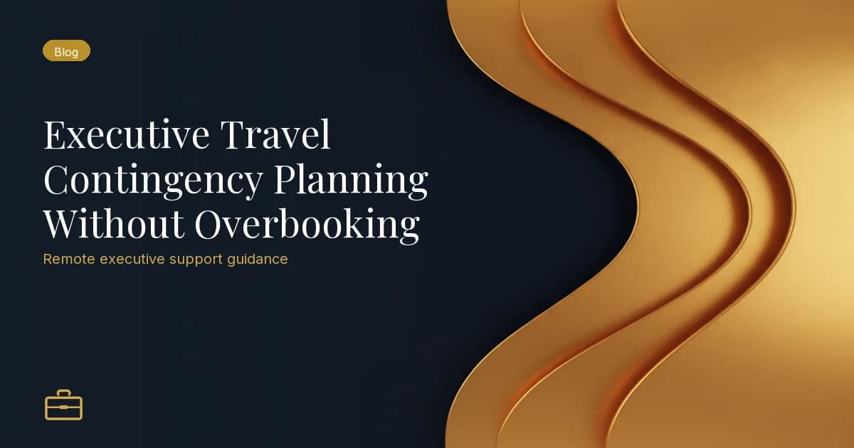 Executive Travel Contingency Planning Without Overbooking