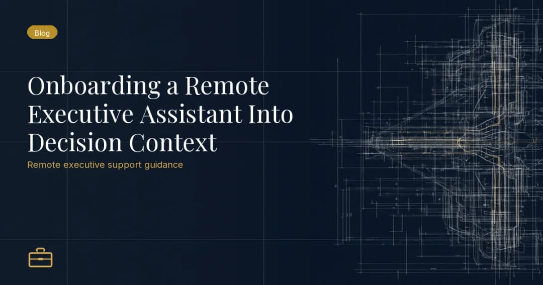 Onboarding a Remote Executive Assistant Into Decision Context