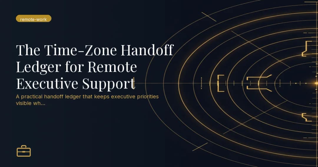 The Time-Zone Handoff Ledger for Remote Executive Support
