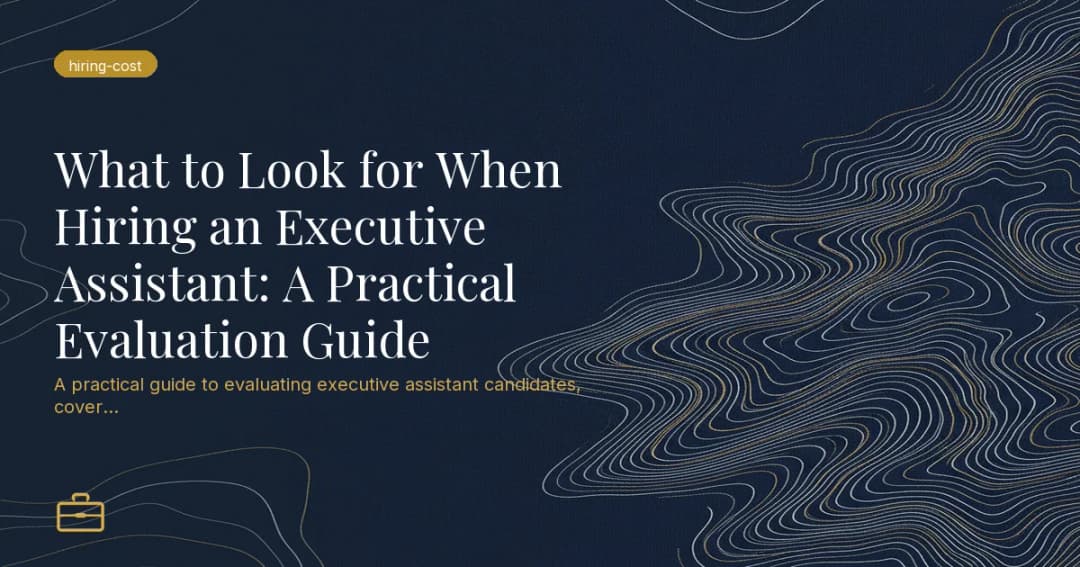 What to Look for When Hiring an Executive Assistant: A Practical Evaluation Guide