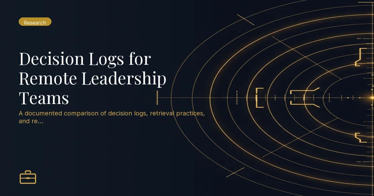 Decision Logs for Remote Leadership Teams