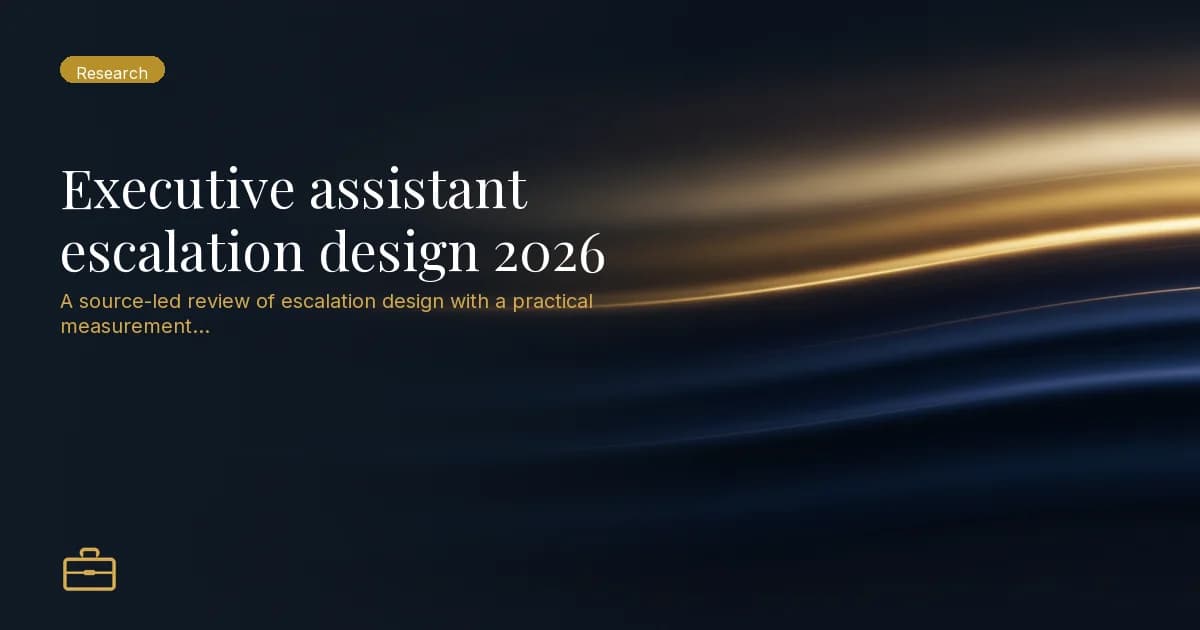 Executive assistant escalation design 2026
