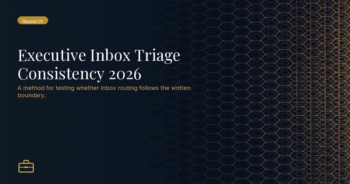 Executive Inbox Triage Consistency 2026