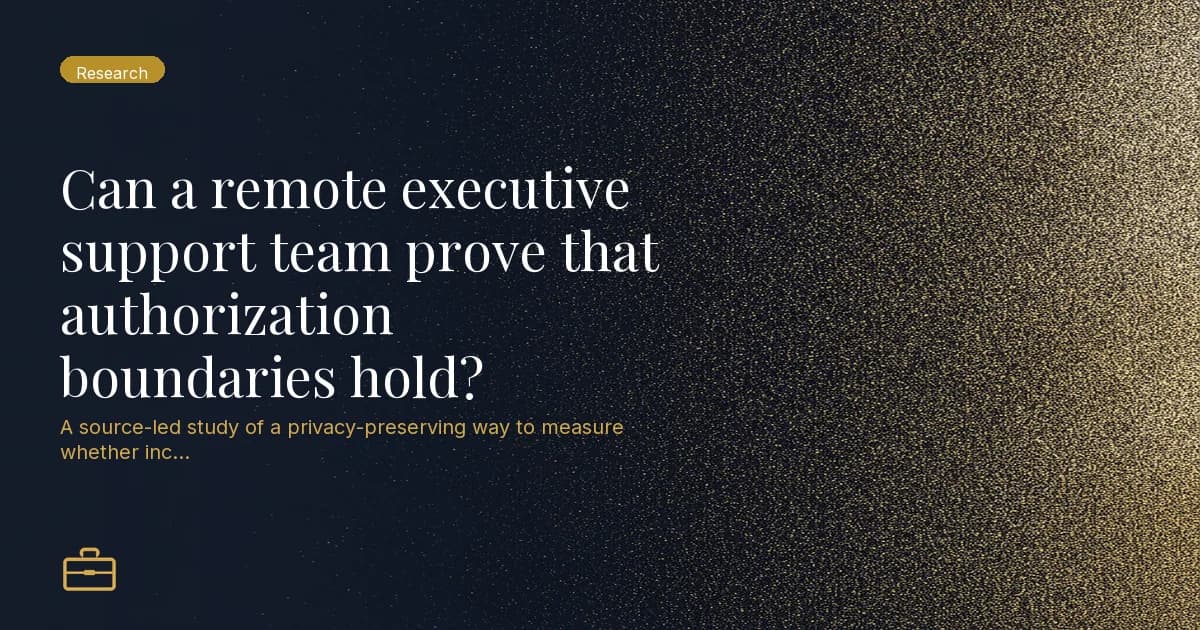Can a remote executive support team prove that authorization boundaries hold?