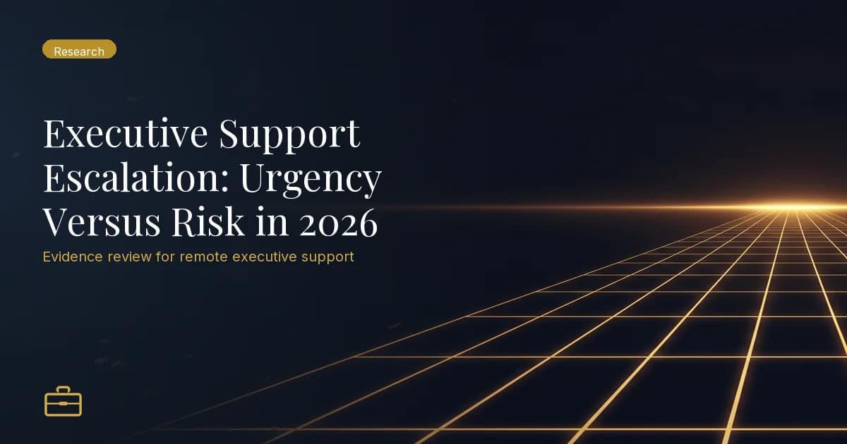 Executive Support Escalation: Urgency Versus Risk in 2026