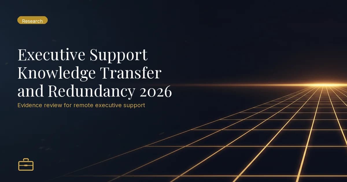 Executive Support Knowledge Transfer and Redundancy 2026