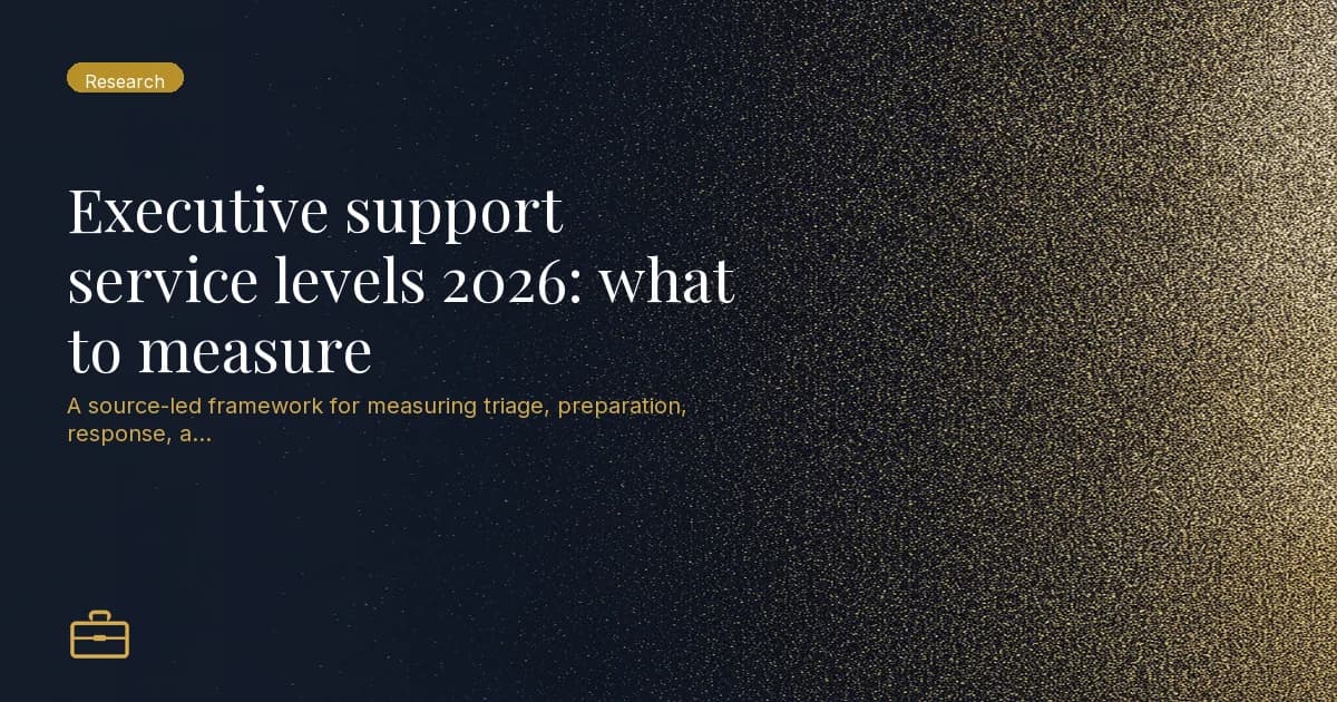 Executive support service levels 2026: what to measure